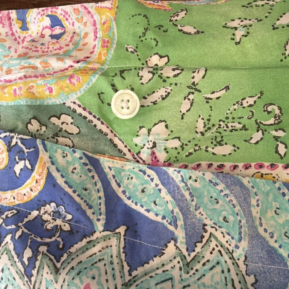 2 RALPH Lauren FLYING POINT *STANDARD Pillow SHAM Paisley BRIGHT